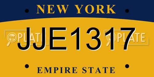 JJE1317 New York License Plate