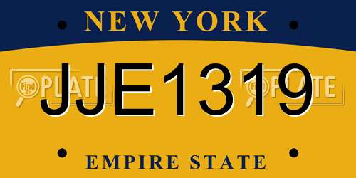 JJE1319 New York License Plate