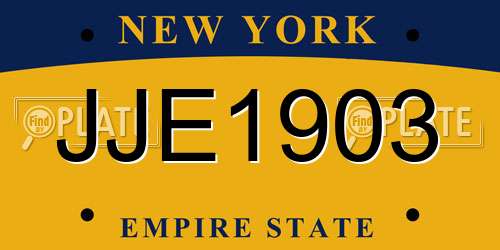 JJE1903 New York License Plate