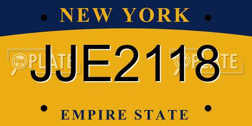 JJE2118 New York License Plate