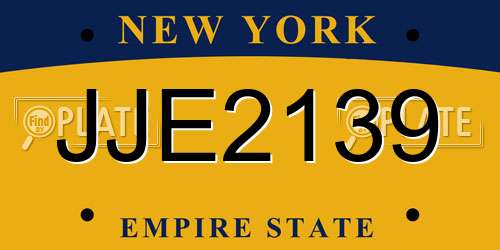 JJE2139 New York License Plate