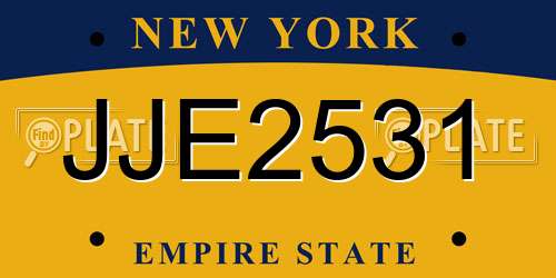 JJE2531 New York License Plate