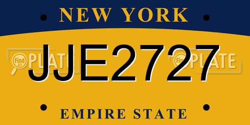 JJE2727 New York License Plate