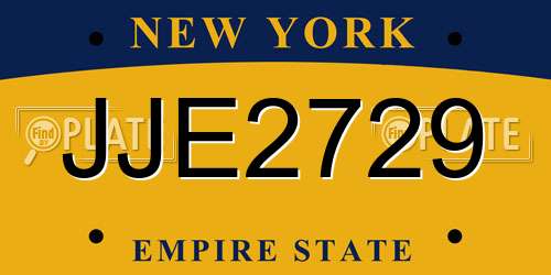 JJE2729 New York License Plate