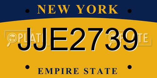 JJE2739 New York License Plate