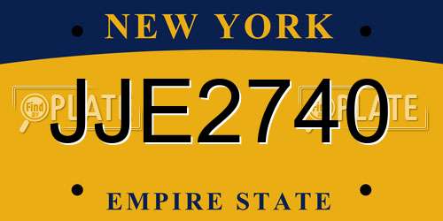 JJE2740 New York License Plate