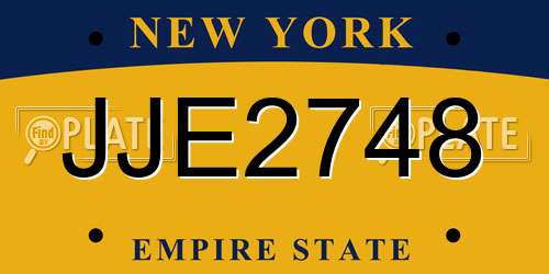 JJE2748 New York License Plate