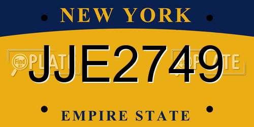 JJE2749 New York License Plate