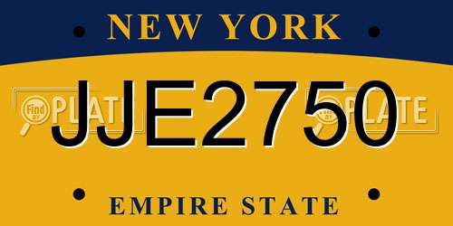 JJE2750 New York License Plate