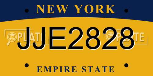 JJE2828 New York License Plate
