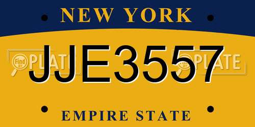 JJE3557 New York License Plate