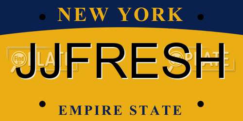 JJFRESH New York License Plate