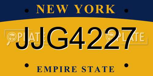 JJG4227 New York License Plate