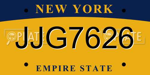 JJG7626 New York License Plate