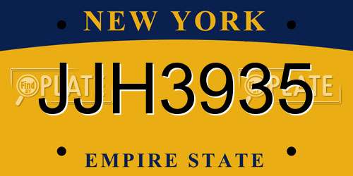 JJH3935 New York License Plate
