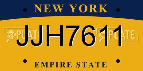 JJH7611 New York License Plate