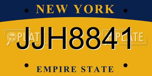 JJH8841 New York License Plate