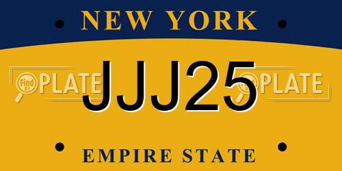 JJJ25 New York License Plate