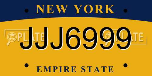 JJJ6999 New York License Plate