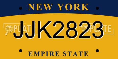 JJK2823 New York License Plate