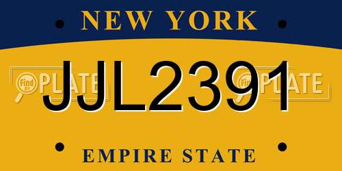 JJL2391 New York License Plate