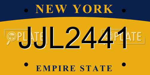 JJL2441 New York License Plate