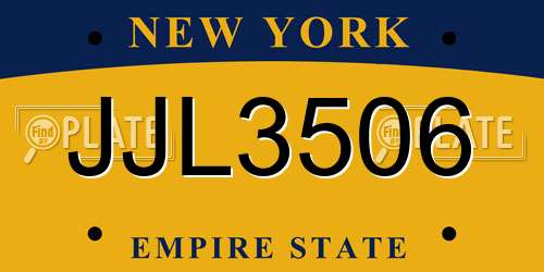 JJL3506 New York License Plate