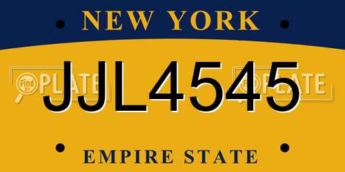JJL4545 New York License Plate