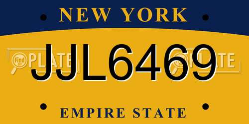 JJL6469 New York License Plate