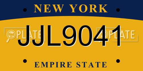 JJL9041 New York License Plate