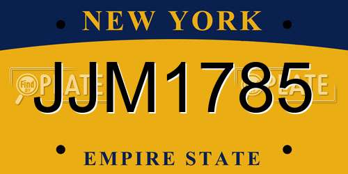 JJM1785 New York License Plate