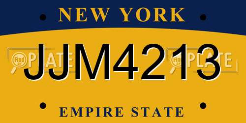 JJM4213 New York License Plate