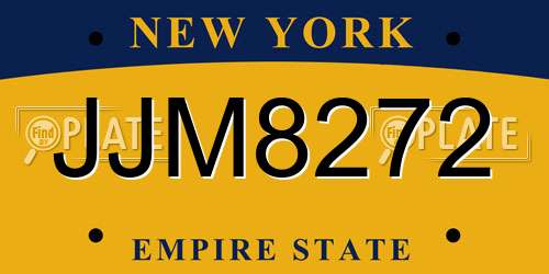 JJM8272 New York License Plate