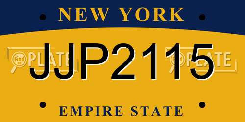 JJP2115 New York License Plate