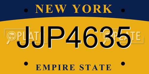 JJP4635 New York License Plate