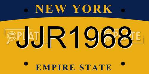 JJR1968 New York License Plate