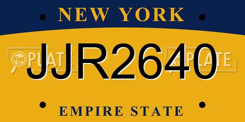 JJR2640 New York License Plate