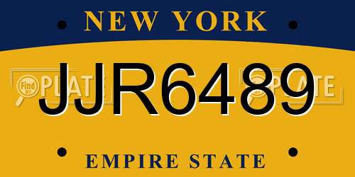 JJR6489 New York License Plate