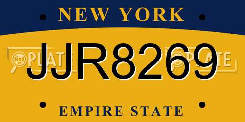 JJR8269 New York License Plate
