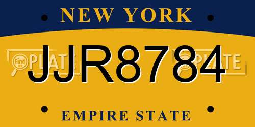 JJR8784 New York License Plate