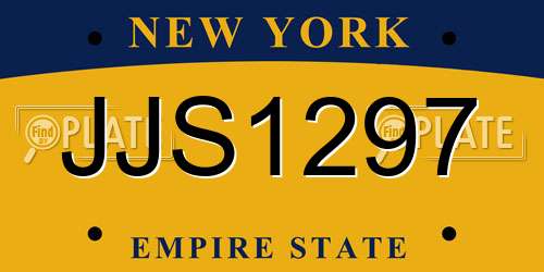 JJS1297 New York License Plate