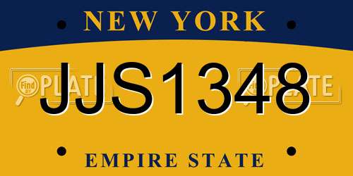 JJS1348 New York License Plate
