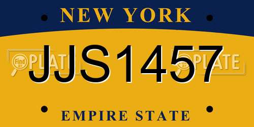 JJS1457 New York License Plate