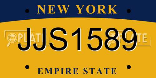JJS1589 New York License Plate