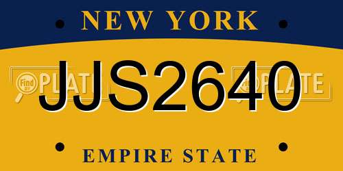 JJS2640 New York License Plate