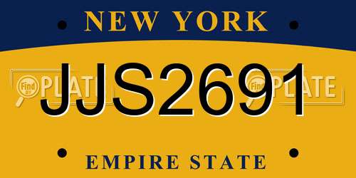 JJS2691 New York License Plate