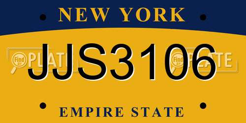 JJS3106 New York License Plate