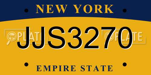 JJS3270 New York License Plate