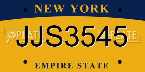 JJS3545 New York License Plate