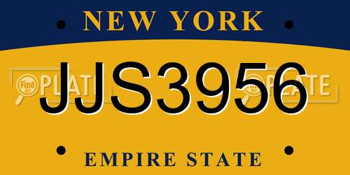 JJS3956 New York License Plate